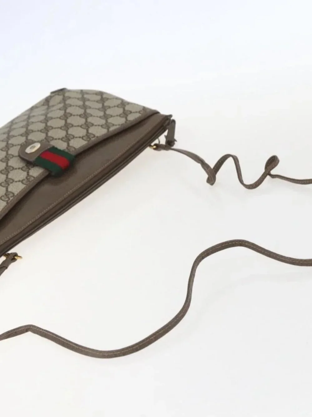 GUCCI GG Supreme Web Sherry Line Shoulder Bag PVC Beige 39 02 026 Auth ka1189 - Picture 8 of 16